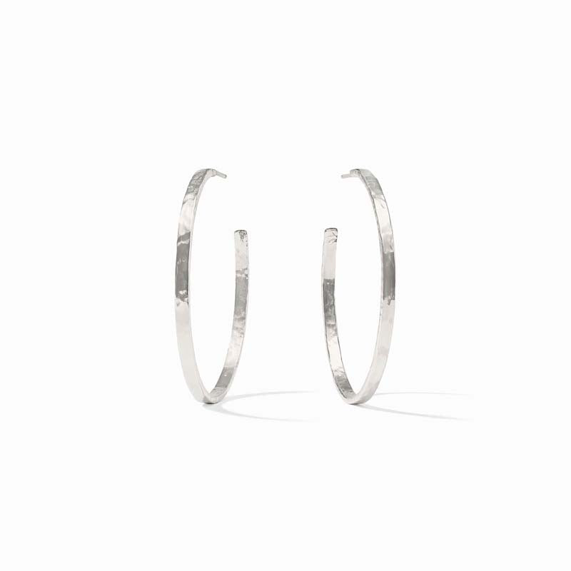 Julie Vos SILVER CRESCENT HOOP EARRINGS Extra Large