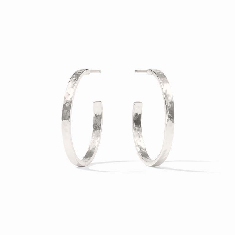 Julie Vos SILVER CRESCENT HOOP EARRINGS Medium
