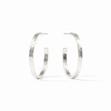 Julie Vos SILVER CRESCENT HOOP EARRINGS Medium