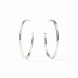 Julie Vos SILVER CRESCENT HOOP EARRINGS Large