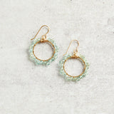 Darby Drake Jewelry and Design SMALL GEMSTONE-WRAPPED HOOP EARRINGS - ETS458 Green Apatite