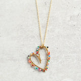 Darby Drake Jewelry and Design BEADED HEART NECKLACE - NETS337