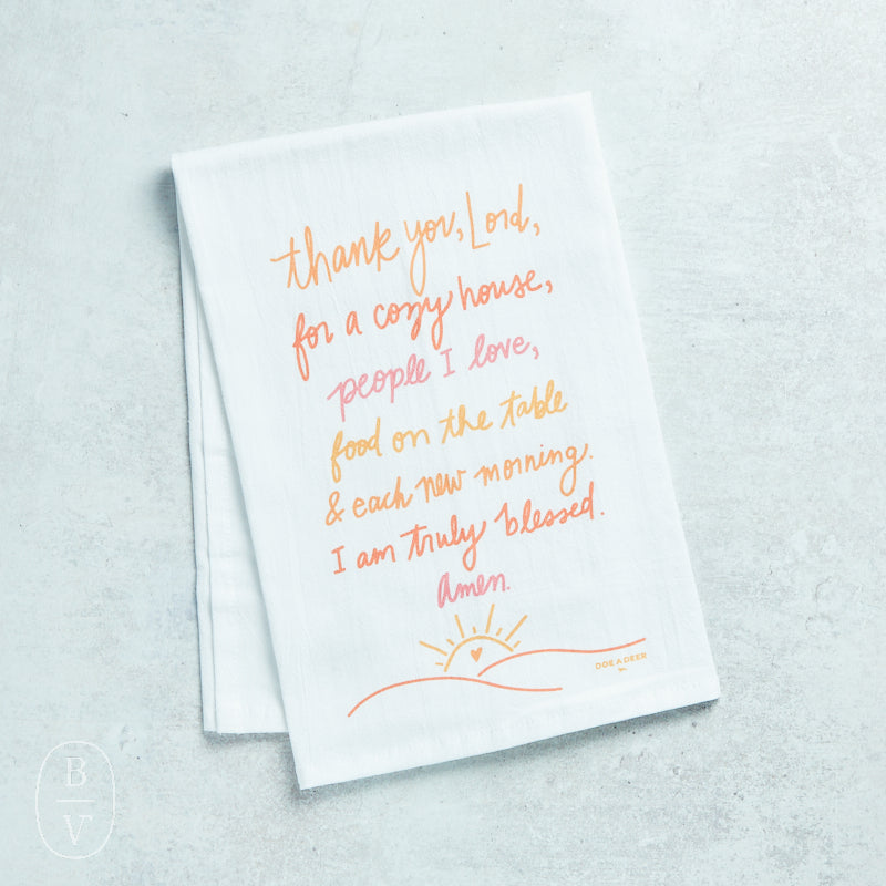 Doe A Deer THANK YOU LORD FLOUR SACK TOWEL
