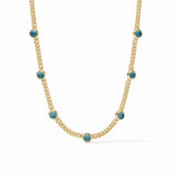 Julie Vos DOLCE DELICATE STATION NECKLACE Iridescent Montana Blue