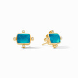 Julie Vos CLARA STUD EARRINGS Iridescent London Blue