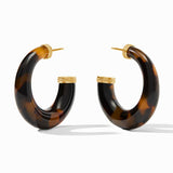 Julie Vos MADISON STATEMENT HOOP EARRINGS Tortoise Large