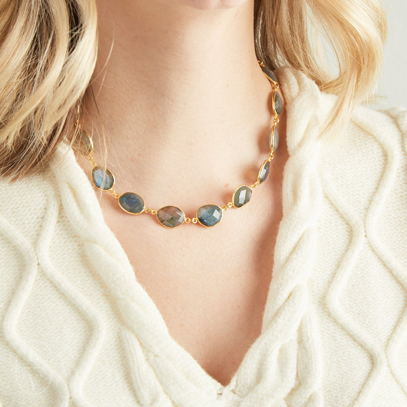 Elyssa Bass Designs BEZEL GEMSTONE NECKLACE
