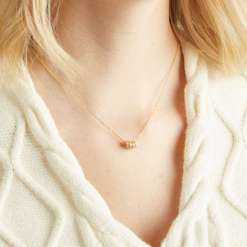 Elyssa Bass Designs THREE DISC PAVE CZ NECKLACE