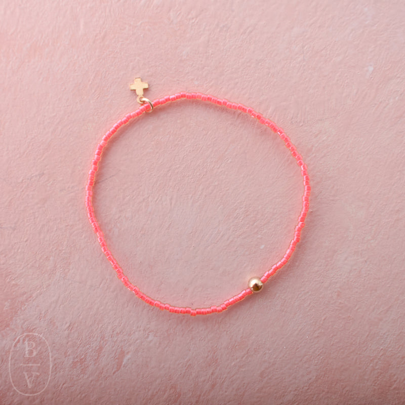 eNewton Design HOPE CLASSIC CHARM BRACELET Sherbert Signature Cross Small Gold