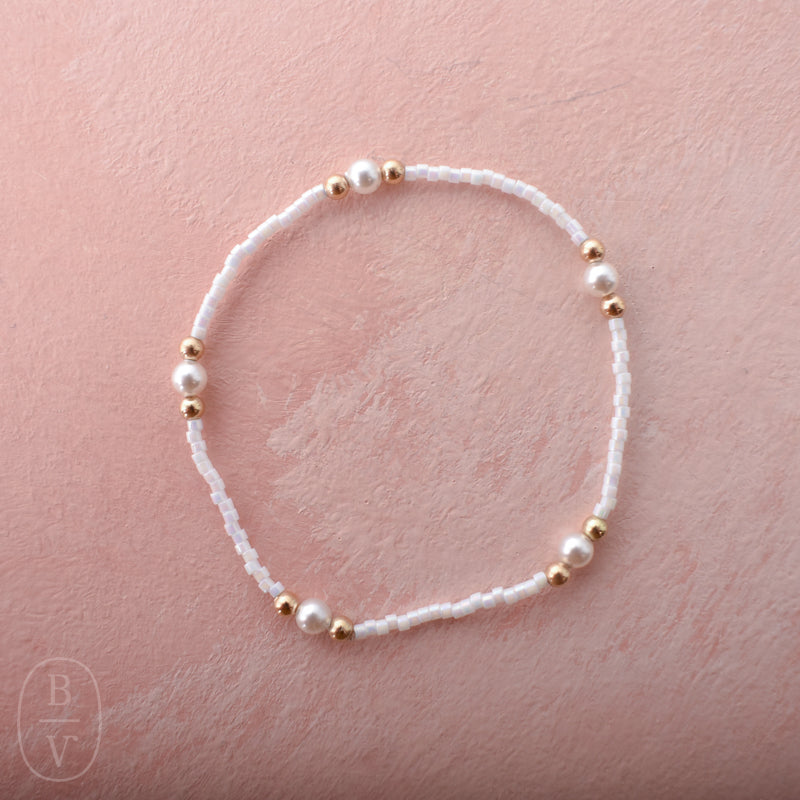 eNewton Design HOPE PURPOSE PEARL BRACELET Silky White