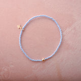 eNewton Design HOPE CLASSIC CHARM BRACELET Ocean Mist Signature Cross Small Gold