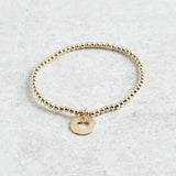 eNewton Design EXTENDS CLASSIC BEAD CHARM BRACELET Gold 3mm Love Disc