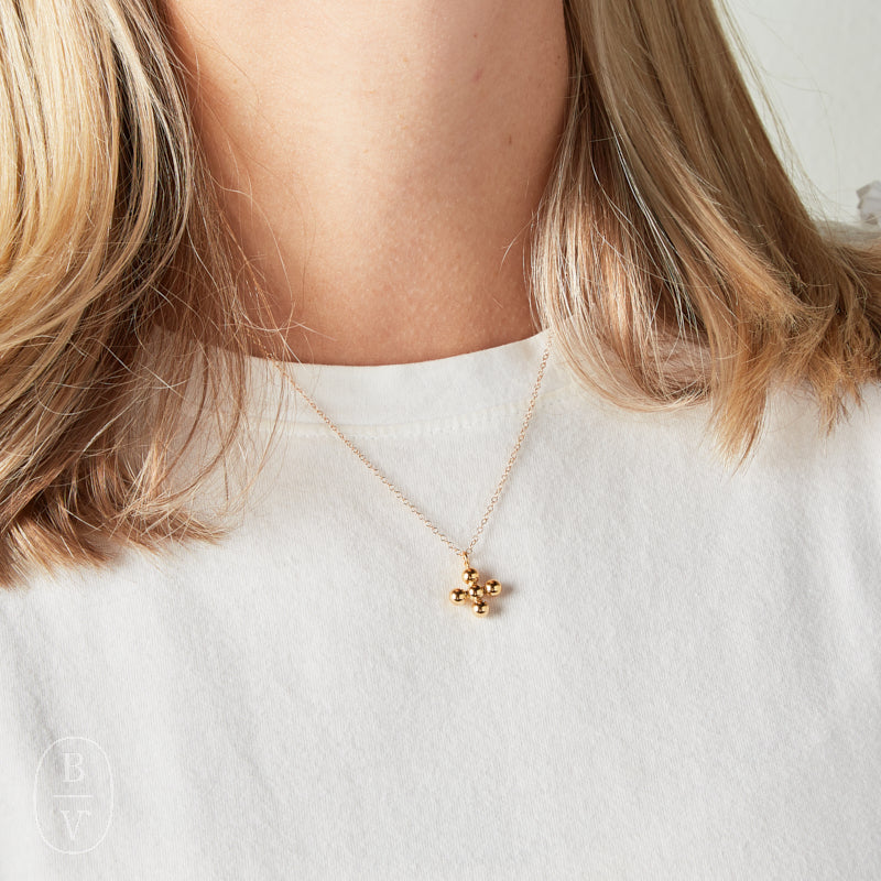 eNewton Design SIGNATURE CROSS GOLD CHARM NECKLACE