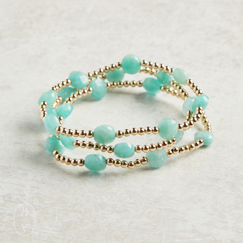 eNewton Design GOLD ADMIRE BRACELET Amazonite 3mm