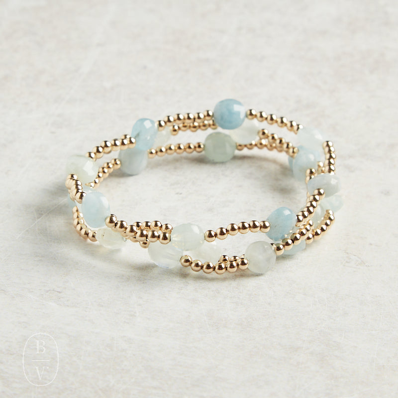 eNewton Design GOLD ADMIRE BRACELET Aquamarine 3mm