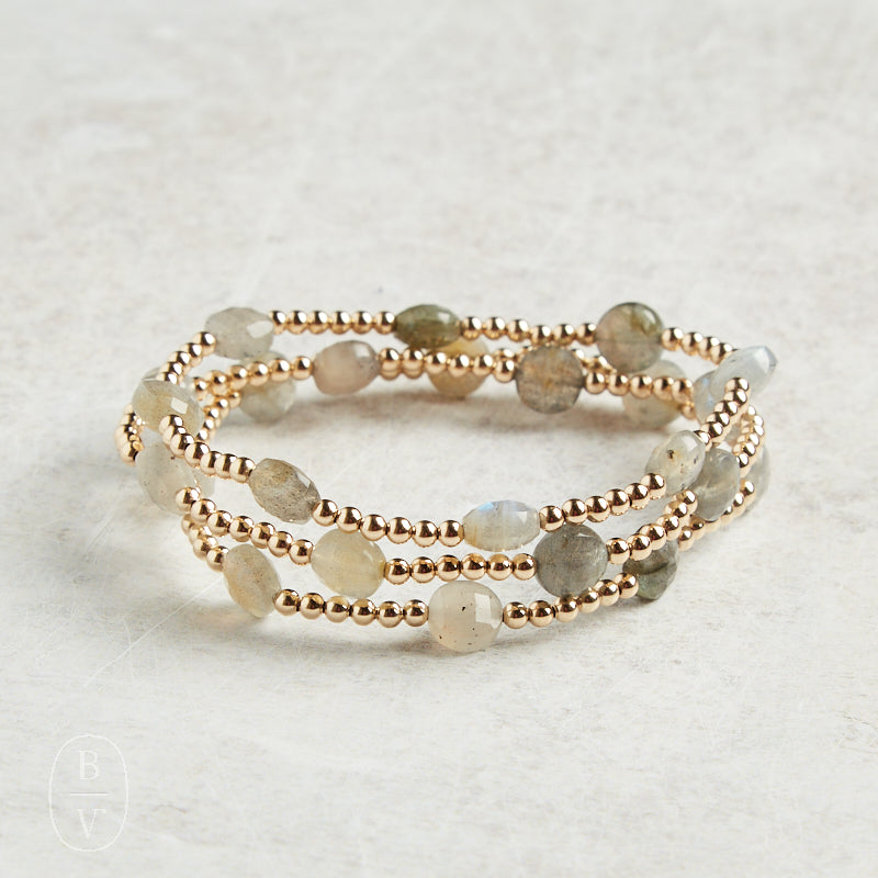 eNewton Design GOLD ADMIRE BRACELET Labradorite 3mm