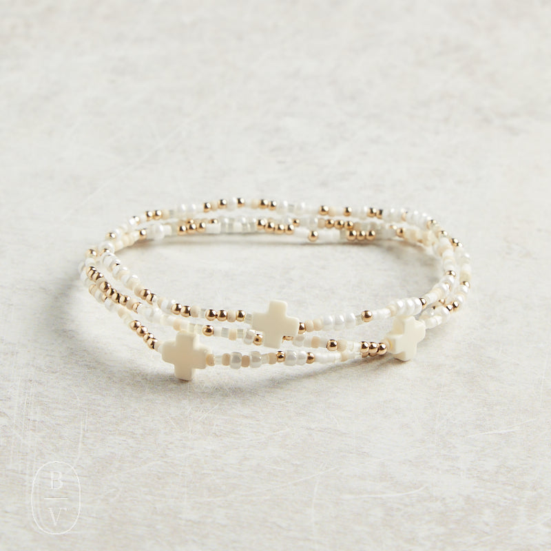 eNewton Design EXTENDS HOPE UNWRITTEN SIGNATURE CROSS BRACELET 7.25