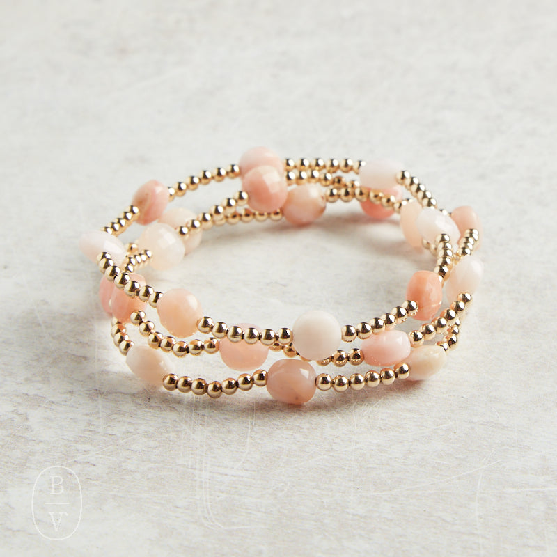 eNewton Design GOLD ADMIRE BRACELET Pink Opal 3mm