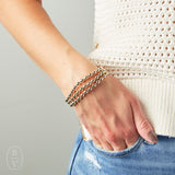 eNewton Design FACETED HEMATITE GRATEFUL PATTERN BEAD BRACELET