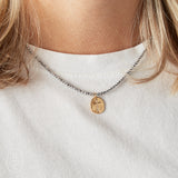 eNewton Design FACETED HEMATITE INSPIRE SMALL GOLD CHARM CHOKER