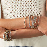 eNewton Design FACETED HEMATITE GRATEFUL PATTERN BEAD BRACELET