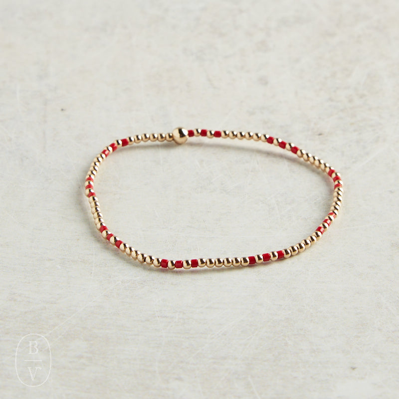eNewton Design GAMEDAY HOPE JOY PATTERN BRACELET Bright Red 2mm