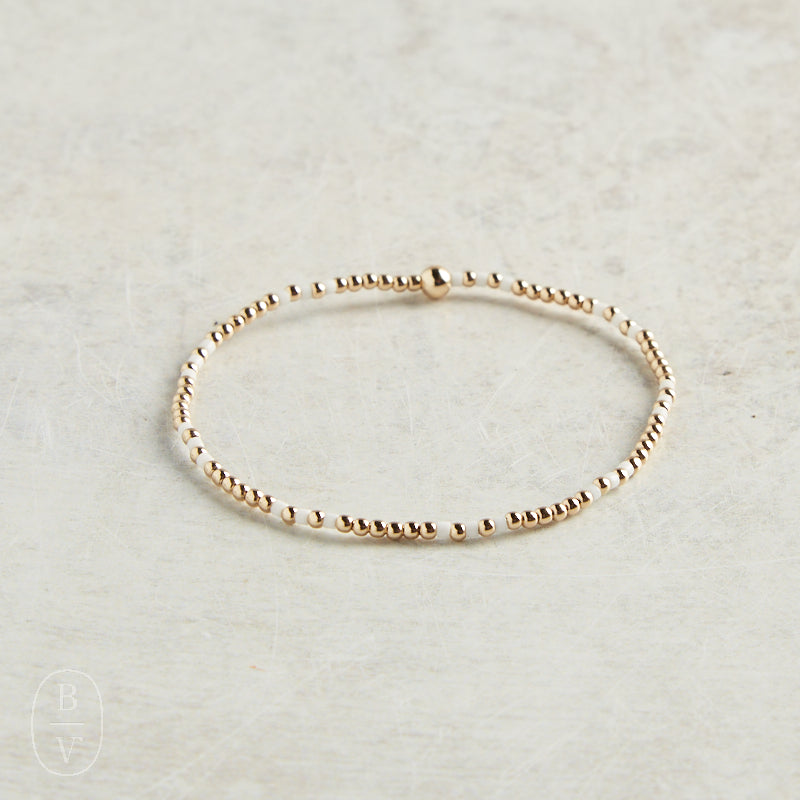 eNewton Design GAMEDAY HOPE JOY PATTERN BRACELET White 2mm