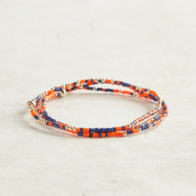 eNewton Design GAMEDAY HOPE UNWRITTEN BRACELET Bright Orange-Matte Navy