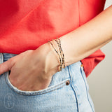 eNewton Design GAMEDAY HOPE UNWRITTEN BRACELET Gold Luster-Onyx