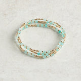 eNewton Design GEMSTONE JOY PATTERN BEAD BRACELET Amazonite 3mm