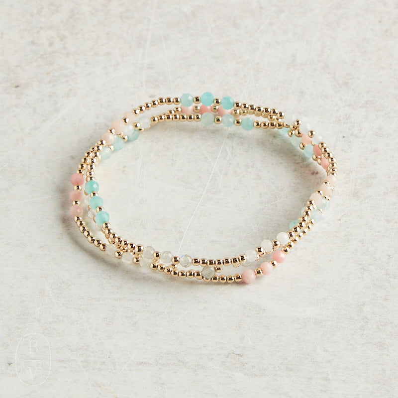 eNewton Design GEMSTONE JOY PATTERN BEAD BRACELET Hot Mess SS25 3mm