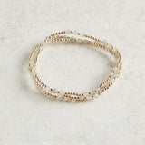 eNewton Design GEMSTONE JOY PATTERN BEAD BRACELET Labradorite 3mm