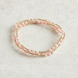 eNewton Design GEMSTONE JOY PATTERN BEAD BRACELET Pink Opal 3mm