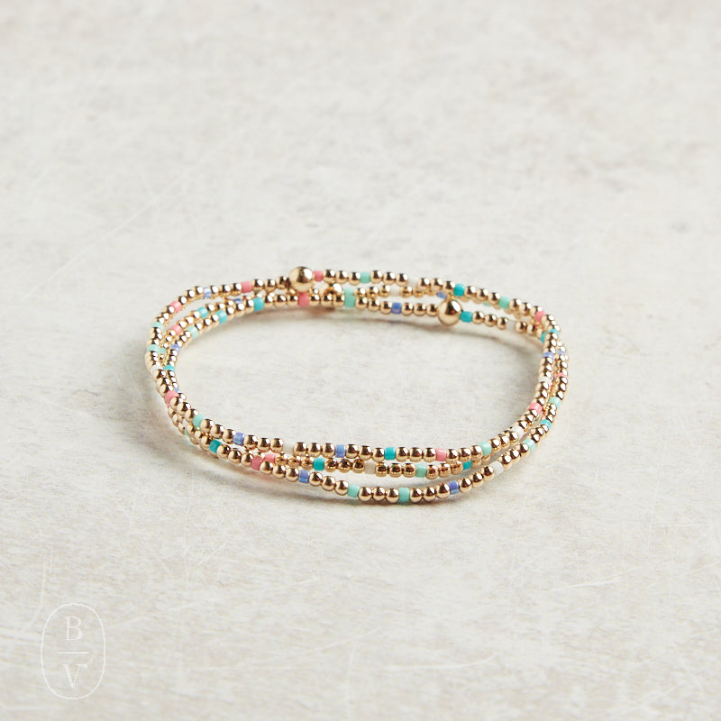 eNewton Design HOPE SINCERITY GOLD PATTERN BEAD BRACELET Hot Mess SS25 2mm