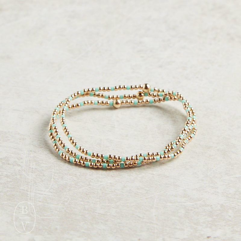 eNewton Design HOPE SINCERITY GOLD PATTERN BEAD BRACELET Mint 2mm