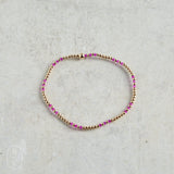 eNewton Design HOPE JOY GOLD PATTERN BEAD BRACELET Fucshia 2mm