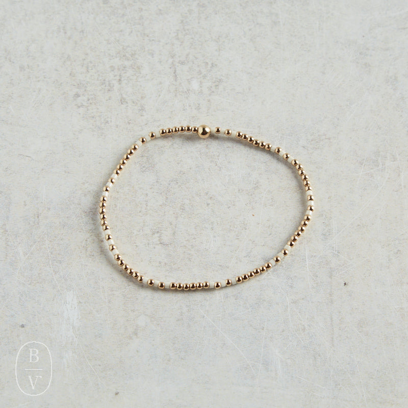 eNewton Design HOPE JOY GOLD PATTERN BEAD BRACELET Milkshake 2mm