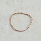 eNewton Design HOPE JOY GOLD PATTERN BEAD BRACELET Pink Metallic 2mm
