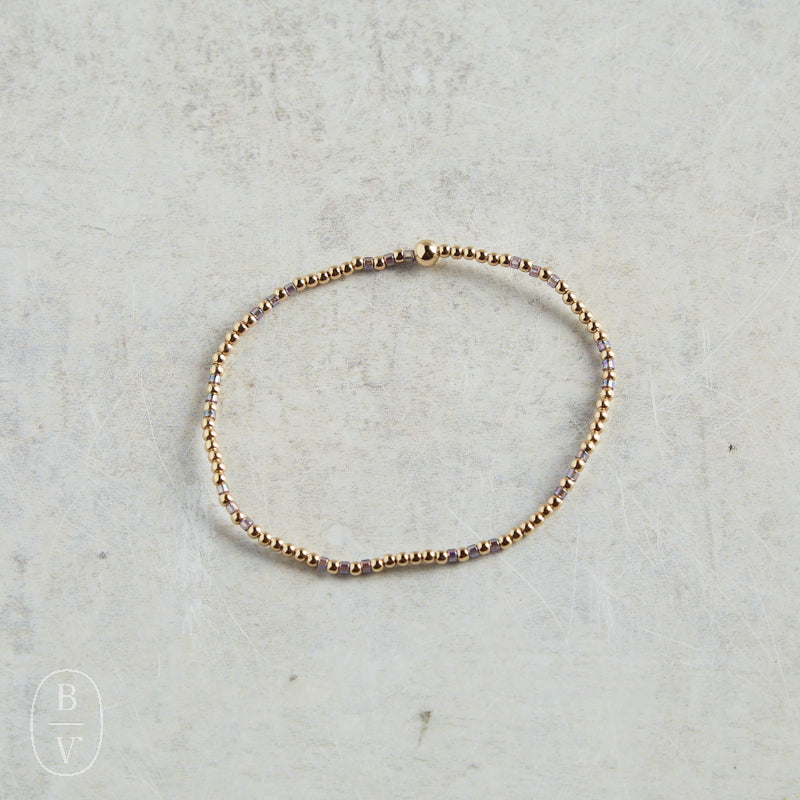 eNewton Design HOPE JOY GOLD PATTERN BEAD BRACELET Taupe with a Twist 2mm