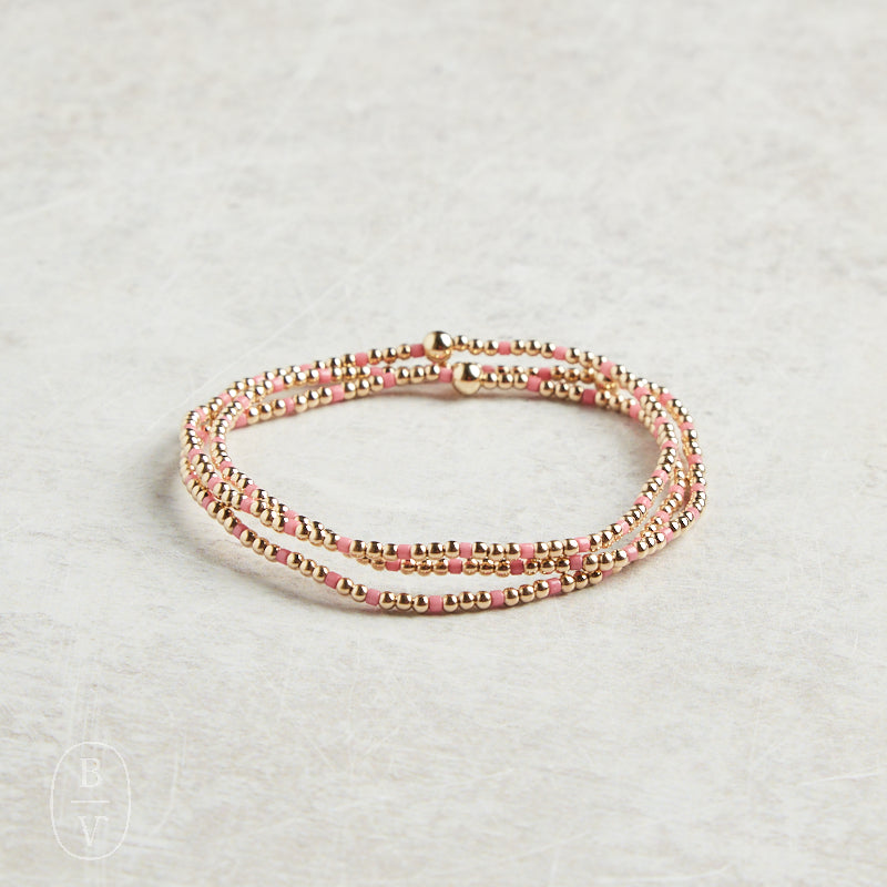 eNewton Design EGIRL HOPE SINCERITY PATTERN BRACELET SPRING 5.5" Bright Pink