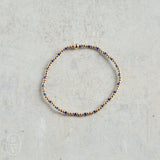 eNewton Design HOPE SINCERITY GOLD PATTERN BEAD BRACELET Blue Metallic 2mm