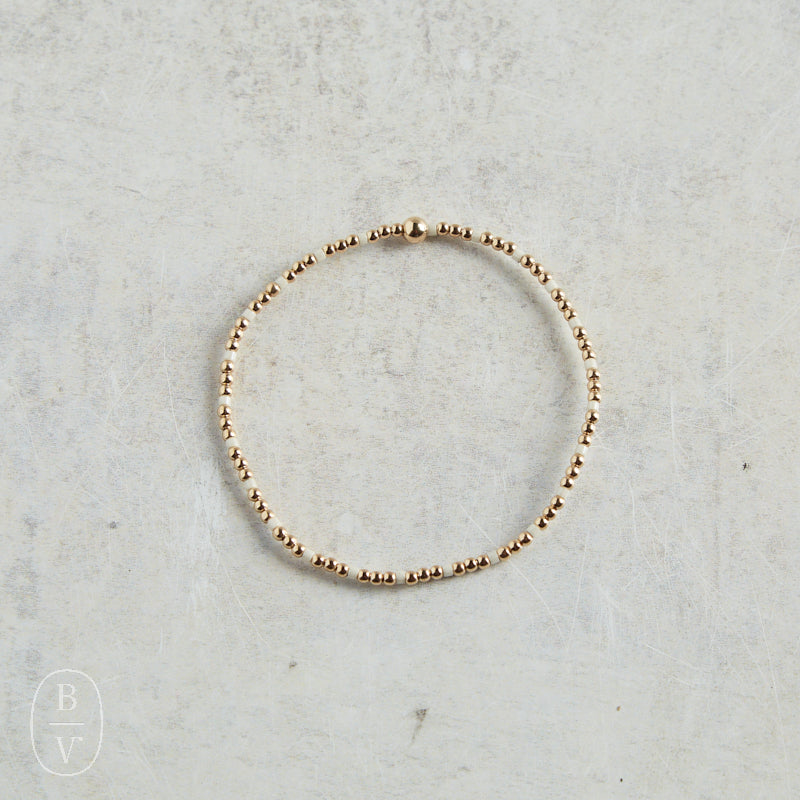 eNewton Design HOPE SINCERITY GOLD PATTERN BEAD BRACELET Milkshake 2mm