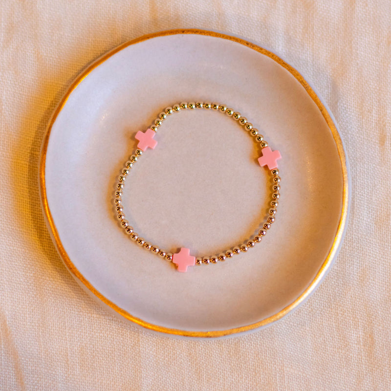 eNewton Design SIGNATURE CROSS PATTERN BEAD BRACELET