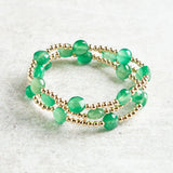 eNewton Design GOLD ADMIRE BRACELET Green Onyx 3mm