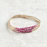 eNewton Design GOLD BLISS STONE BEAD BRACELET Ruby 2mm