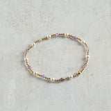 eNewton Design PEARL SINCERITY PATTERN BEAD BRACELET Amethyst 4mm