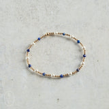 eNewton Design PEARL SINCERITY PATTERN BEAD BRACELET Lapis 4mm