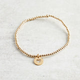 eNewton Design CLASSIC BEAD CHARM BRACELET Gold 2mm Love Disc