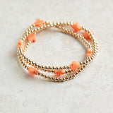 eNewton Design SIGNATURE CROSS PATTERN BEAD BRACELET Coral