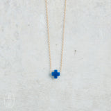 eNewton Design SIGNATURE CROSS NECKLACE Cobalt 16